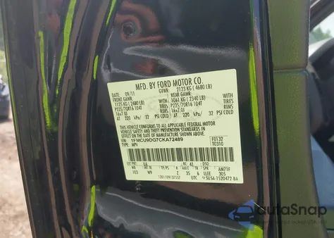 2012 Ford Escape Xlt from USA, damaged, VIN 1FMCU9DG7CKA72489